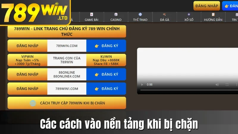 Các cách vào nền tảng khi bị chặn