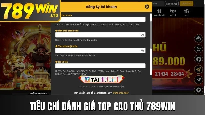 Tiêu chí xác định top người chơi đỉnh cao TOP 1 tại Nhà cái 789win