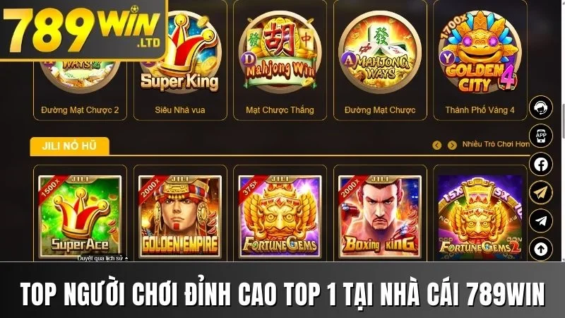 Top người chơi đỉnh cao TOP 1 tại nhà cái 789win